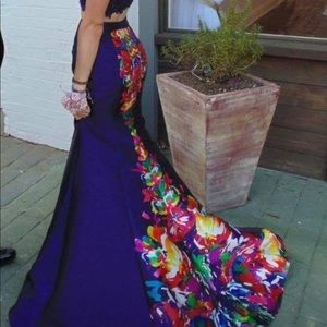 Gorgeous purple/floral pageant/prom dress